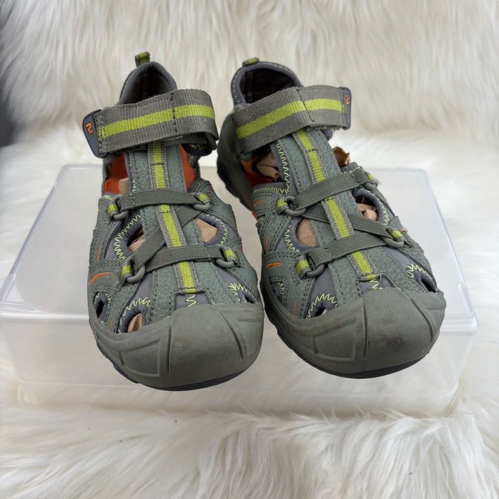 Merrell Grey Sport Hiking Sandals with Closed Toe and Rugged Sole